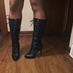 Black knee boots size 11